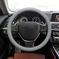Car Steering Wheel Cover, 13 to 14.17 inches Non-Slip Silicone Steering Wheel Protector, Car Accessories Thin Soft Leather Texture Steering Wheel Protective Cover for Most Cars (Gray) - color: Gray