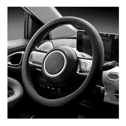 Car Steering Wheel Cover, 13 to 14 Inches Non-Slip Soft Silicone Steering Wheel Protector, Stretchable Elastic Steering Wheel Cover Fits Most Cars for Men and Women (Black) - color: Black