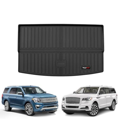 Custom Trunk Cargo Mats Liner for 2018-2024 Ford Expedition Max/Lincoln Navigator L Accessories TPE All Weather (Only for Max and L)