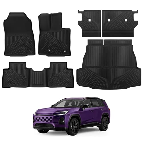 Floor Mats for Toyota RAV4 2026 Hybrid Full Set All Weather Floor Mats for Toyota RAV4 Accessories 2026 TPE Back Seat Cover Protector Trunk Frunk Mat(Not for Limited with Subwoofer and PHEV) - size: 2026