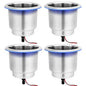Young Marine Stainless Steel Cup Holder with Light and Drain for Boat, RV, Camper (Stainless Steel with Light 4 PCS) - style: Stainless Steel with Light 4 PCS