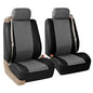 FH Group PU309102 All-Purpose Built-in Seat Belt PU Leather Seat Covers (Gray) Front Set – Universal Fit for Cars Trucks & SUVs - color: Gray/Black - Low Back (Faux Leather), size: Front Set