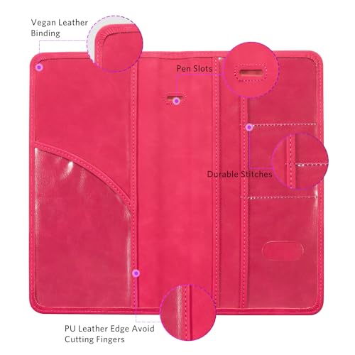 CoBak Car Registration and Insurance Holder - Vehicle Glove Box Car Organizer,Auto Truck Comparment Accessories Case with Magnetic Closure for Driver License,Cards - color: L-Ruby Red