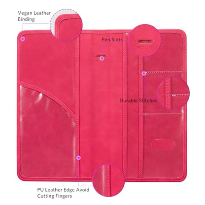 CoBak Car Registration and Insurance Holder - Vehicle Glove Box Car Organizer,Auto Truck Comparment Accessories Case with Magnetic Closure for Driver License,Cards - color: L-Ruby Red