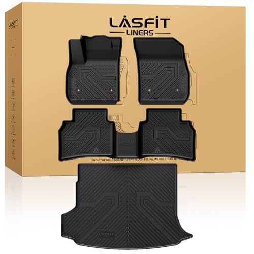 LASFIT Floor Mats for Buick Envision 2021-2026, TPE All Weather Protection Custom Fit 1st & 2nd Row Floor Liners and Trunk Mats Rubber Car Liners for Buick Envision Accessories, Black, Easy to Clean - size: 1)2021-2026|For Buick Envision|Floor & Cargo