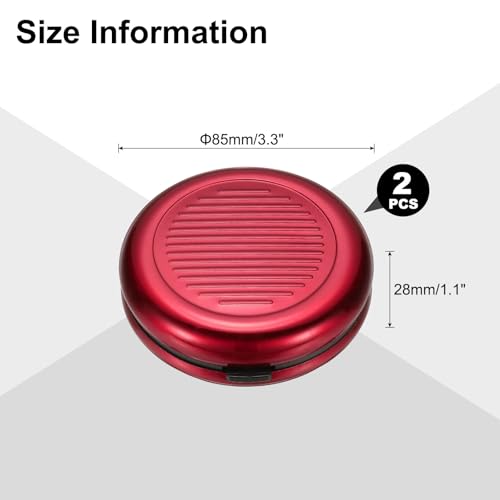 PATIKIL Coin Dispenser, 2 Pcs Portable Coin Organizer Change Sorter Compact Aluminum Pocket Case Storage for Car Wallets Pocket Quarter Dime Nickel, Red
