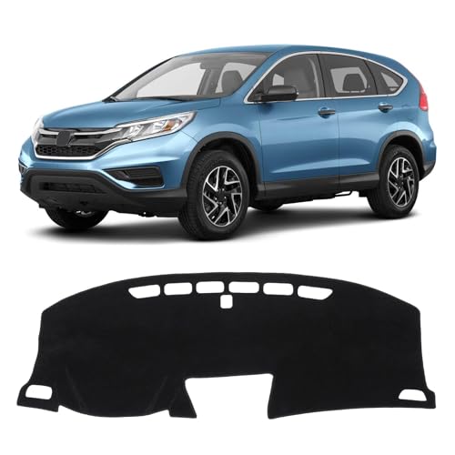 KUST Black Dash Cover for Honda CR-V CRV 2012-2015 2016 Polyester Non-Slip Dashboard Cover Center Console Dash Cover Interior Accessories for Honda CRV CR-V Custom Fit Dash Mat Sunshade No Glare - size: CR-V 12-16(Black)