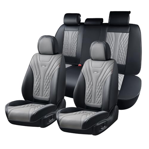 Coverado Car Seat Covers, Car Seat Covers Front Seats, 2-Pack Front Seat Cover, Nappa Leather Waterproof Seat Covers, Car Seat Protectors, Automotive Seat Covers Universal Fit for Most Vehicles - color: BlackGray, size: FullSet