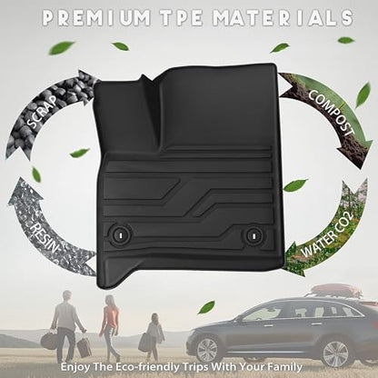 KARPAL Floor Mats for 2024 2025 2026 Chevy Traverse 7 Seats & 2025 2026 Buick Enclave 7 Seats Captain Chairs, All-Weather TPE Custom Fit Floor Liners Car Accessories - style: 2024-2026 | For Chevy Traverse | Full Set