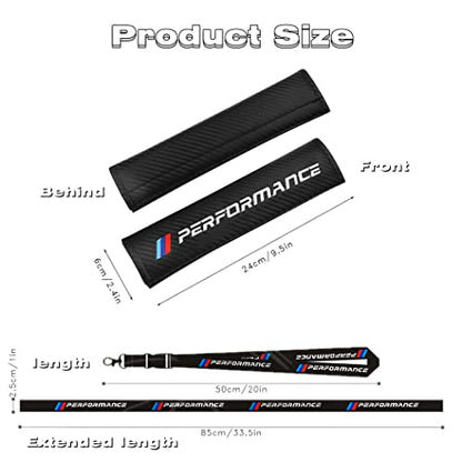 Car M 3 Color Performance Letters seat Belt Cover Carbon Fiber Texture Car seat Belt Shoulder Pad Cover Soft and Comfortable Suitable for Any Car Model