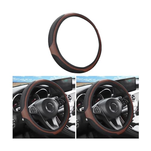 LoyaForba Car Steering Wheel Cover, Universal 14.5-15 Inch, Soft Anti-Slip Neoprene Protector for Steering Wheel, Breathable Odorless and Elastic Stretch, Car Accessory for SUV, Van, Truck (Brown) - color: Brown