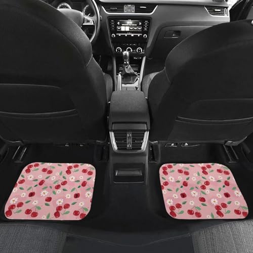 Cherry Flower Pink Car Floor Mats Front & Rear Car Mats Set of 4pcs Car Carpet Universal Fit for SUV,Vans,sedans,Trucks - color: Cherry Flower Pink