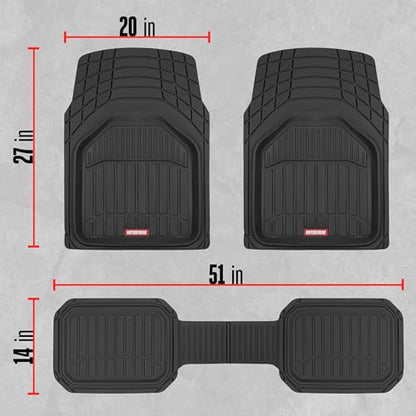 Motor Trend FlexTough Defender Floor Mats for Cars & TrunkShield Trunk Mat Set, Next-Gen Deep Dish Heavy Duty Car All Weather, Rubber Set Auto Truck Van SUV B09VYBHPDK - color: Black, style: Cargo Combo