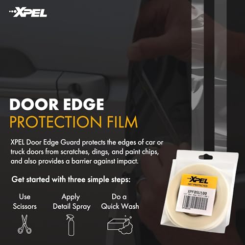XPEL Door Edge Guard Protection Film Roll, 1/2" x 100' - Car or Truck Doors, Protective Barrier Against Minor Scratches, Paint Chips, Door Edge Impact, and Dings - Prevents Damage and Possible Rust - size: ½ Inch x 100 Foot