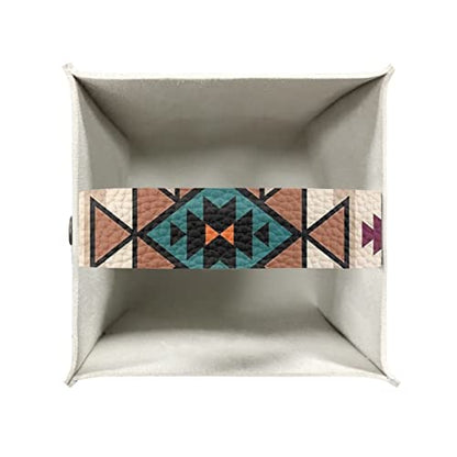 ZFRXIGN Southwestern Tissue Box Cover PU Leather Square Tissue Box Holder Home Decorative Tissue Dispenser for Bathroom Vanity Countertop, Night Stands, Office Desk & Car Boho Western Aztec