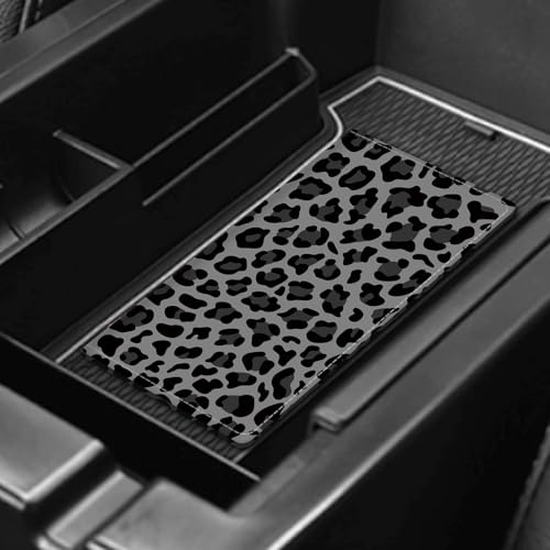 Leather Car Registration and Insurance Card Holder, Cute Car Accessories Vehicle Glove Box Car Organizer for Documents, Cards, License Grey Black Leopard - color: Grey Black Leopard