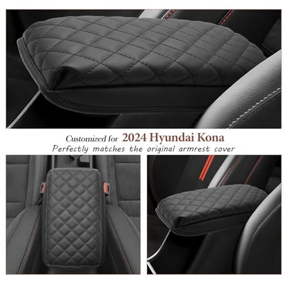 SKTU for 2024 2025 2026 Hyundai Kona Center Console Cover 2024 2025 2026 Kona SE/SEL/N Line/Limited Armrest Pad Cover Kona Seat Box Cover Hyundai Kona 2024 2025 2026 Accessories Center Console Cushion - color: 2024+ Kona