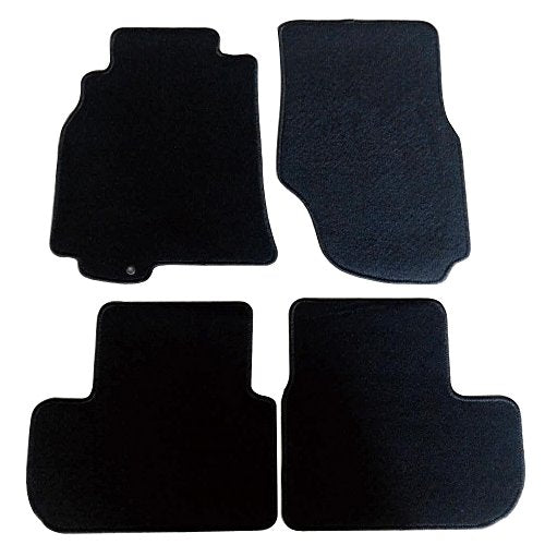 Floor Mats Compatible with 2003-2007 Infiniti G35 2 Door, Nylon Black Front Rear Carpet by IKON MOTORSPORTS, 2004 2005 2006