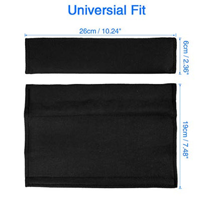 X AUTOHAUX 4pcs Universal Black Car Safety Seat Belt Pads Cover with Soft Polyester Fiber Auto Seatbelt Shoulder Pad for More Comfortable Driving - color: Black