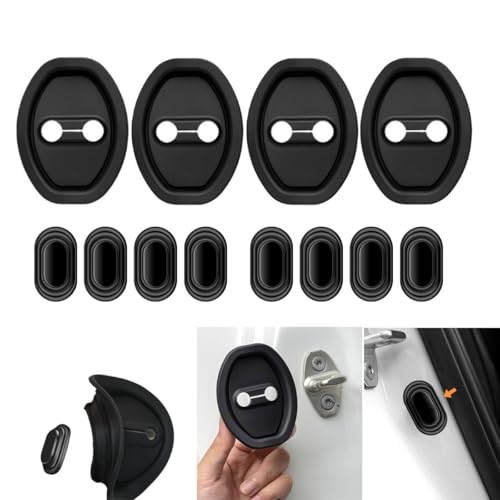 12PCS Universal Silicone Door Lock Protector,Car Door Latch Cover,Noise Reduction, Shock Absorption, Dust & Rust, Self-Adhesive Accessories Latch Protector Car Accessories for Most Vehicles