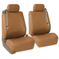 FH Group PU309102 All-Purpose Built-in Seat Belt PU Leather Seat Covers (Tan) Front Set – Universal Fit for Cars Trucks & SUVs - color: Tan - Low Back (Faux Leather), size: Front Set