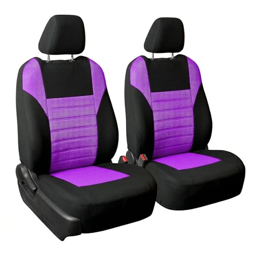 FH Group Automotive Car Seat Covers Front Set Premium 3D Air Mesh Front Seat Covers, Airbag Compatible Universal Fit Interior Accessories for Cars Trucks and SUVs - Purple - color: Purple, size: Front Set