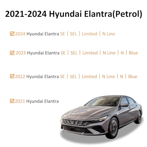 Binmotor- Floor Mats for Hyundai Elantra 2021-2026, Front & 2nd Row,TPE All Weather Car Accessories Mats Elantra, Custom Fit Floor Liners Waterproof, Nonslip - style: 2) Car Mats for Hyundai Elantra Fuel (2021-2026)