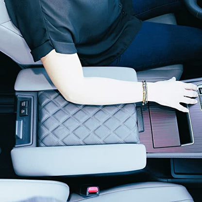 EMZ Leather Center Console Armrest Cushion Pad Accessories for Toyota Sienna 2021 2022 2023 2024 2025 (Gray) - color: Gray