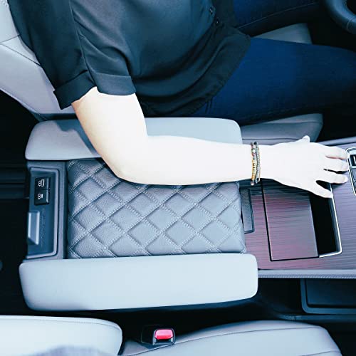 EMZ Leather Center Console Armrest Cushion Pad Accessories for Toyota Sienna 2021 2022 2023 2024 2025 (Black) - color: Black