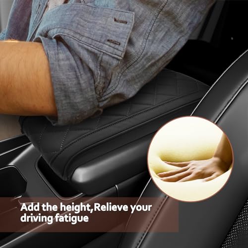 SKTU 2024 2025 2026 Santa Fe Accessories Center Console Cover Compatible with 2024 2025 2026 Hyundai Santa Fe Armrest Cover Hyundai Santa Fe 2024 2025 2026 Accessories Center Console Cushion (Black) - color: 2024+ Santa Fe Black