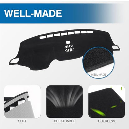 KUST Black Dash Cover for Honda CR-V CRV 2017-2022 Left Hand Driving Non-Slip Dashboard Cover Interior for CR-V CRV Accessories Custom Fit Dash Mat Sunshade Windshield Glare - size: 62.2''×14.8'' (Honda CRV 17-22)