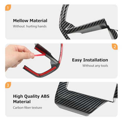 INTGET Steering Wheel Panel Cover for 2024 2025 2026 Toyota Tacoma Accessories/2025 2026 4Runner ABS Plastic Interior(Carbon Fiber, Steering Wheel Panel) - size: Steering Wheel Panel Cover