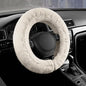 Road Comforts Steering Wheel Cover, Fluffy Car Wheel Covers for Women/Girls/Ladies，Soft Wool Fur Steering Wheel Protector, Universal 14 1/2 inches to 15 inches - White - color: White