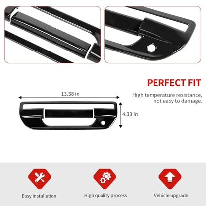 Jimen Fit for Jeep Gladiator JT 2020-2025, 2PCS Tailgate Door Handle Cover Trim (Black) - color: Black