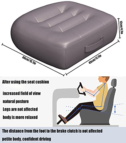 Adult Booster Seat Cushion/Car Seat Cushions for ShortPeople/Effectively Increase The Field of View by 12cm/4.7in,Back Fatigue Relief Adult Booster Chair Cushion Angle Lift Big Seat Cushion/Grey - color: Dark Grey