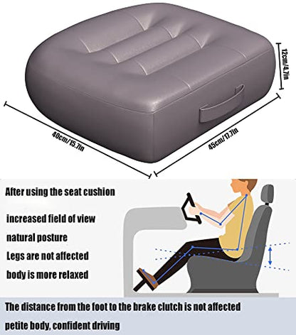 Adult Booster Seat Cushion/Car Seat Cushions for ShortPeople/Effectively Increase The Field of View by 12cm/4.7in,Back Fatigue Relief Adult Booster Chair Cushion Angle Lift Big Seat Cushion/Grey - color: Dark Grey