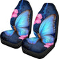 Pehede Car Seat Cover Blue Glowing Butterfly Front for Cars, Easy to Install Cover Set, Accessories Auto Trucks Van SUV,2 Packs - color: Multi04