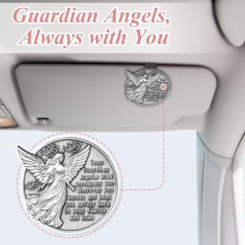 Guardian Angel Visor Clip for Car - A for New Drivers! Christian Car Accessories & Catholic Gifts for Women, Faith-Infused Journey Companion 1PCS - size: 1PCS