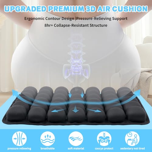 Sondor Travel Seat Cushion- Airplane seat Cushion for Long Flights, Inflatble seat for Office，Chairs,Car and Wheelchair.Portable and Ergonomically Designed Cushion.