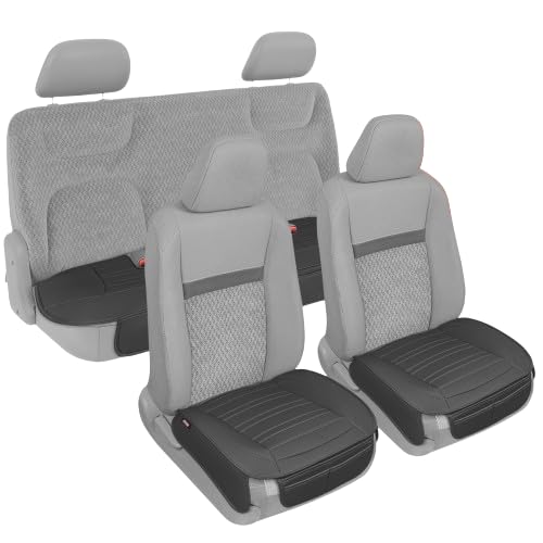 Motor Trend Seat Covers for Cars Trucks SUV, Faux Leather Full Set Black Padded Car Seat Covers with Storage Pockets, Premium Interior Car Seat Cover - color: Black
