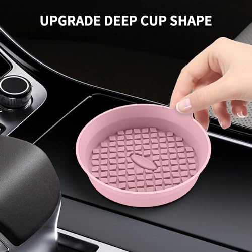 ME.FAN Car Cup Holder Coasters [4 Pack] Silicone Cups Mats, Automotive Universal Non-Slip Recessed Interior Accessories Dusty Rose - color: 4 Pack-dusty Rose