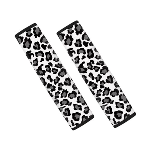 Dreaweet Grey Leopard Print Seatbelt Covers for Women 2 Pack Car Seat Belt Cover Pad Comfortable Seatbelt Cushion Universal Car Seat Belt Cushion Shoulder Strap Pads - color: Grey Leopard Print