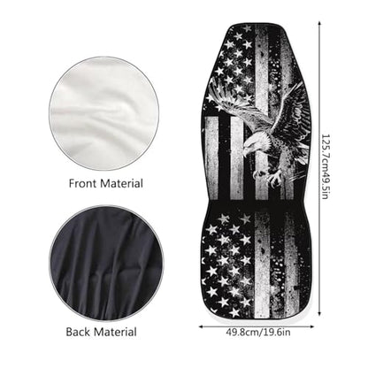 INSTANTARTS 250th US Flag Front Car Seat Covers Two Front Seats Only 2PCS Soft Automotive Vehicle Seat Cover Fit for Most Cars, SUV,Truck - color: 250th Eagle US Flag