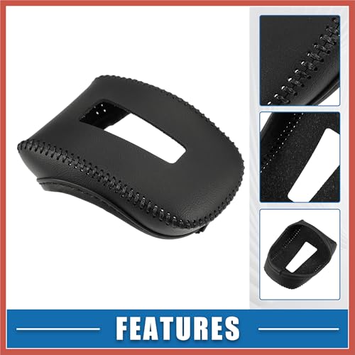 ACROPIX Gear Shifting Knob Cover Automatic Transmission Lever Trim for Mitsubishi Outlander PHEV GN0W GN Series 2022-2023 Faux Leather Black Car Parts