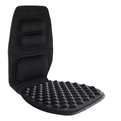 FOMI Premium Gel Cushion and Firm Back Support | Seat Cushion Pad and Upper Lower Thoracic and Lumbar Pillow for Car, Office Chair | Pressure Sore, Coccyx Pain Relief | Posture Aid (Bubble Gel)