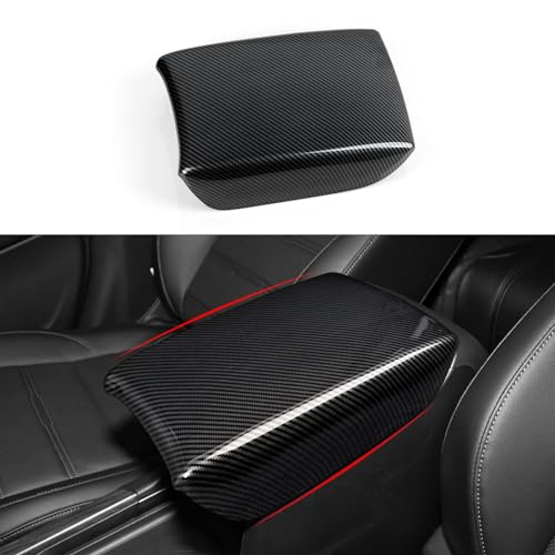 Car Armrest Box Cover Decals for 2017-2022 Honda CR-V Accessories ABS Carbon Fiber for Honda CRV Interior Stickers - color: Armrest Box Cover