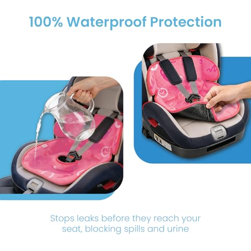 Piddle Pad 2-Pack, Potty Training Car Seat Protector, Toddler Car Seat Cover & Stroller Protector, Machine Washable Waterproof Car Seat, Anti-Slip, Universal Fit (Pink) - color: Pink