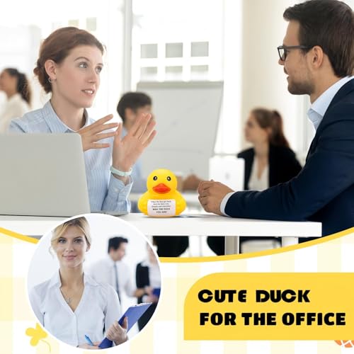 Civaner 7 Inch Emotional Giant Rubber Duck with Positive Message Thank You Gifts Motivational Rubber Duck Gift for Desk, Office, Home Decor Graduation(Remember Who You are) - style: Remember Who You Are