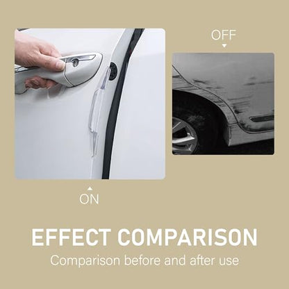 4 PCS Car Door Side Edge Protection Guard, Multi-functional airbag protection rearview mirror anti-collision sticker, Self-adhesive Car Door Protective Stickers, for Most Vehicle (Black)