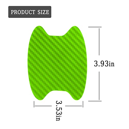 Blilo 8PCS Car Door Handle Sticker, Carbon Fiber Anti-Scratches, Universal Fit, Green/8PCS - color: Green/8PCS